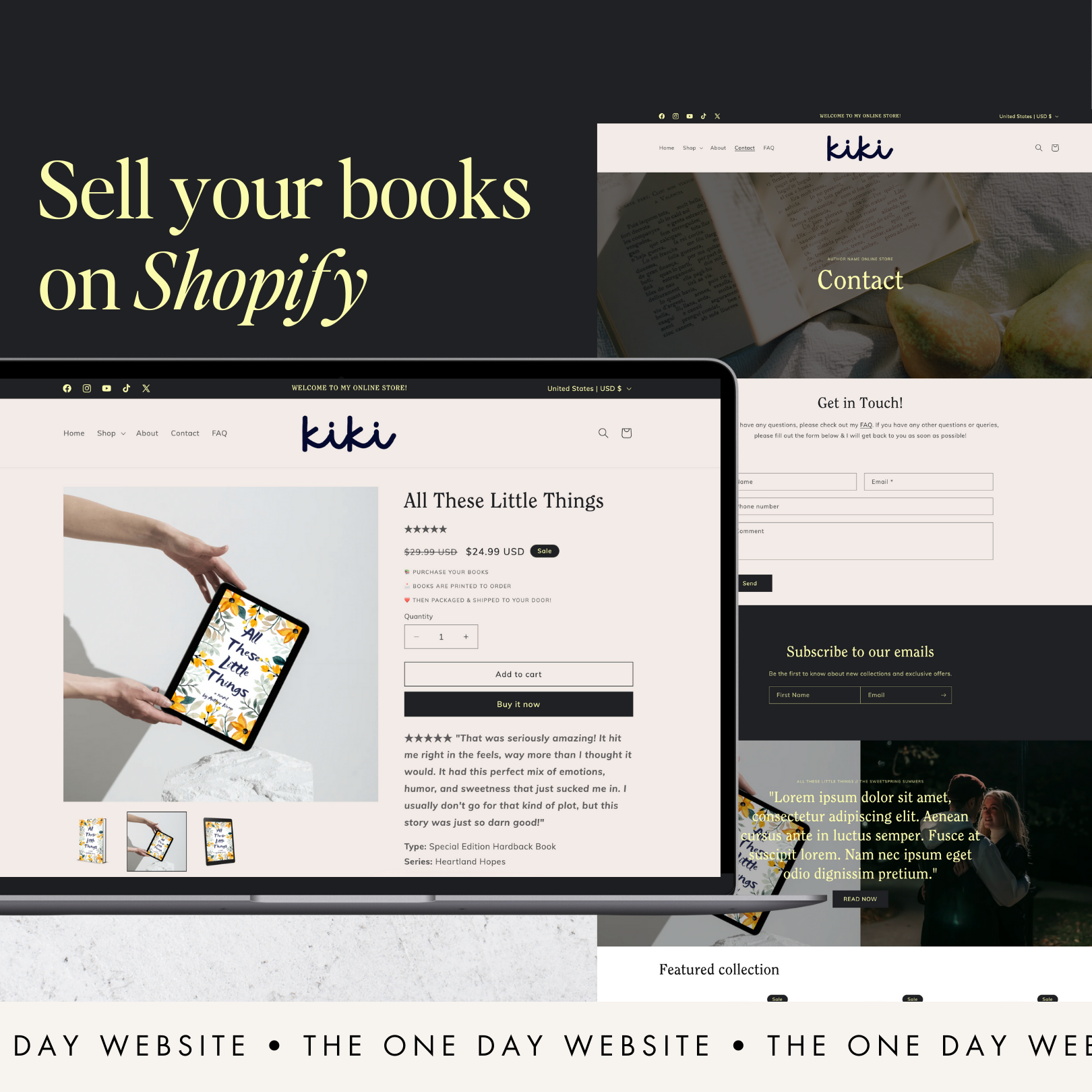 Introducing Kiki – a bright, fun, and colorful Shopify template made specifically for authors who want to enrich their online presence with a vibrant and imaginative design.