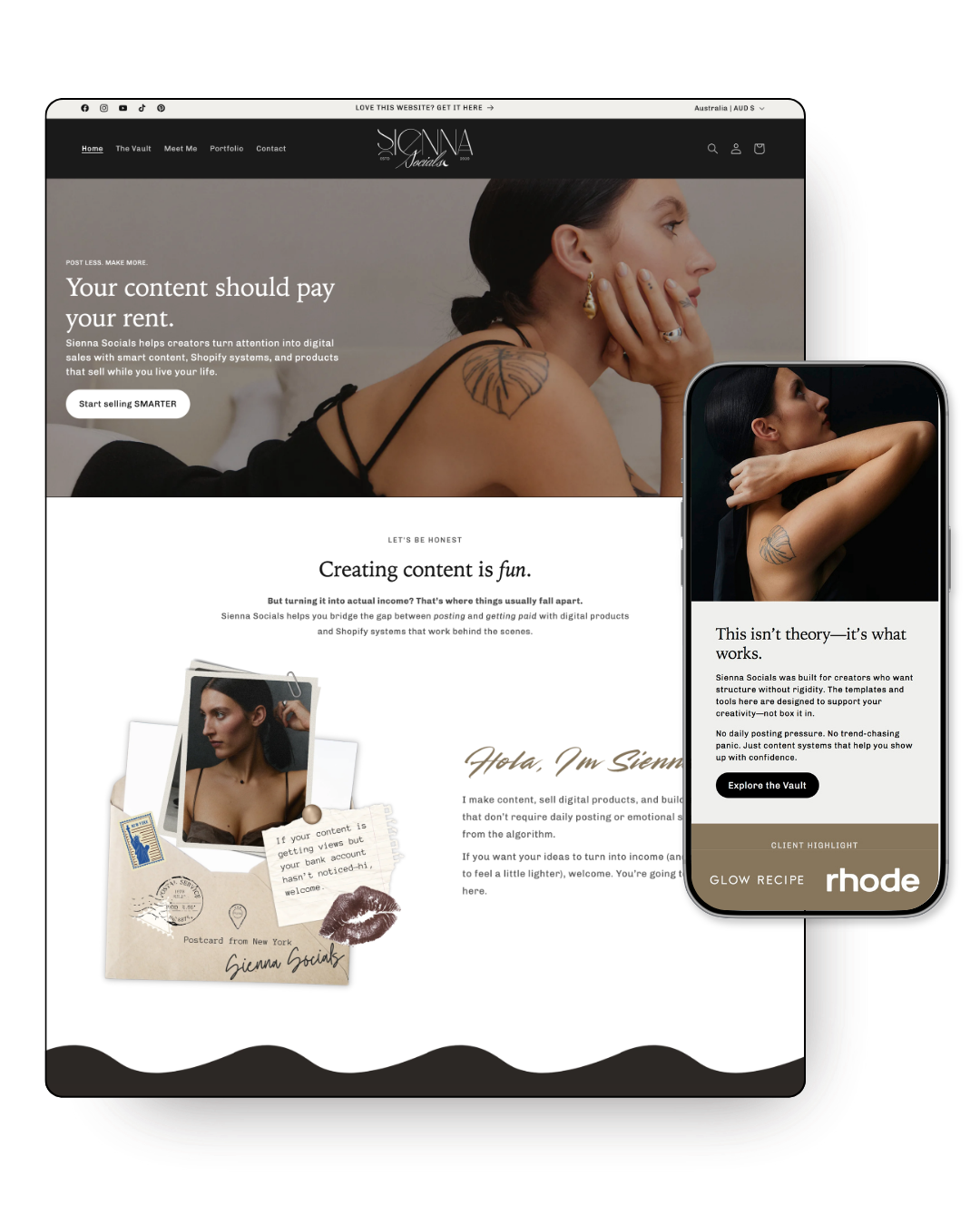 SIENNA 2.0 | One Day Website by AA Creative Co