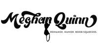 Black text logo with 'Meghan Quinn' and tagline on a white background