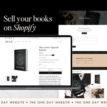 Introducing Billie – a modern, stylish, and sleek Shopify template tailored for authors who aspire to elevate their online presence with a refined and impactful design.