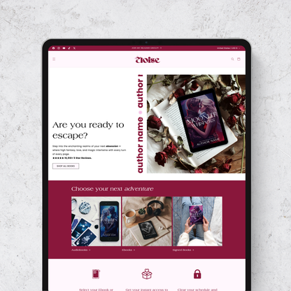 Meet Eloise – a contemporary, quirky, and fun Shopify template created for authors who want to enhance their online presence with a lively and charming design.