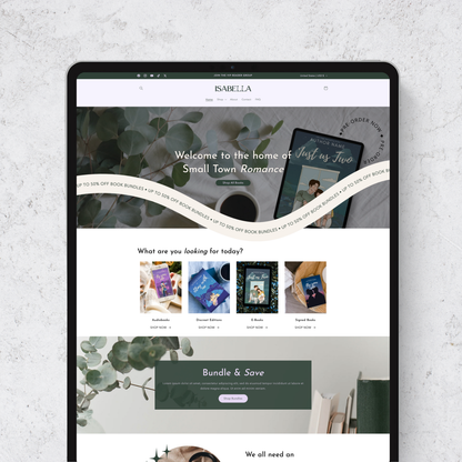 Discover Isabella – a modern and captivating Shopify template designed for authors who seek to boost their online presence with an energetic and visually appealing design.