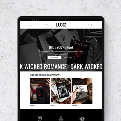 Say hello to Luxe – a luxurious, stylish, and contemporary Shopify template created for authors who aim to elevate their online presence with a sophisticated and timeless design.