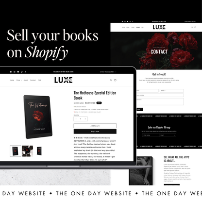 Say hello to Luxe – a luxurious, stylish, and contemporary Shopify template created for authors who aim to elevate their online presence with a sophisticated and timeless design.