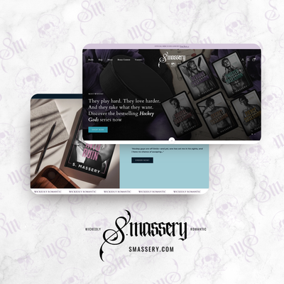 Smassery website design on a light gray background with watermark.